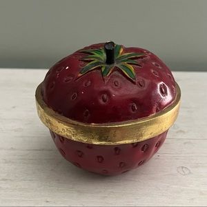 Vintage Handmade in the Philippines Strawberry Trinket Box